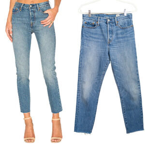 LEVI'S Wedgie Skinny Jean in Coyote Desert Raw Hem Button Fly Women's 29